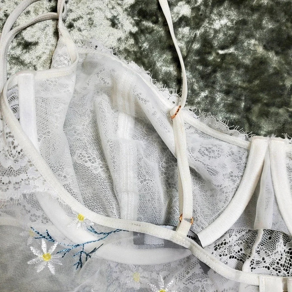 INC International Concepts Daisy-Embroidered Babydoll Lingerie Chemise - Picture 8 of 9